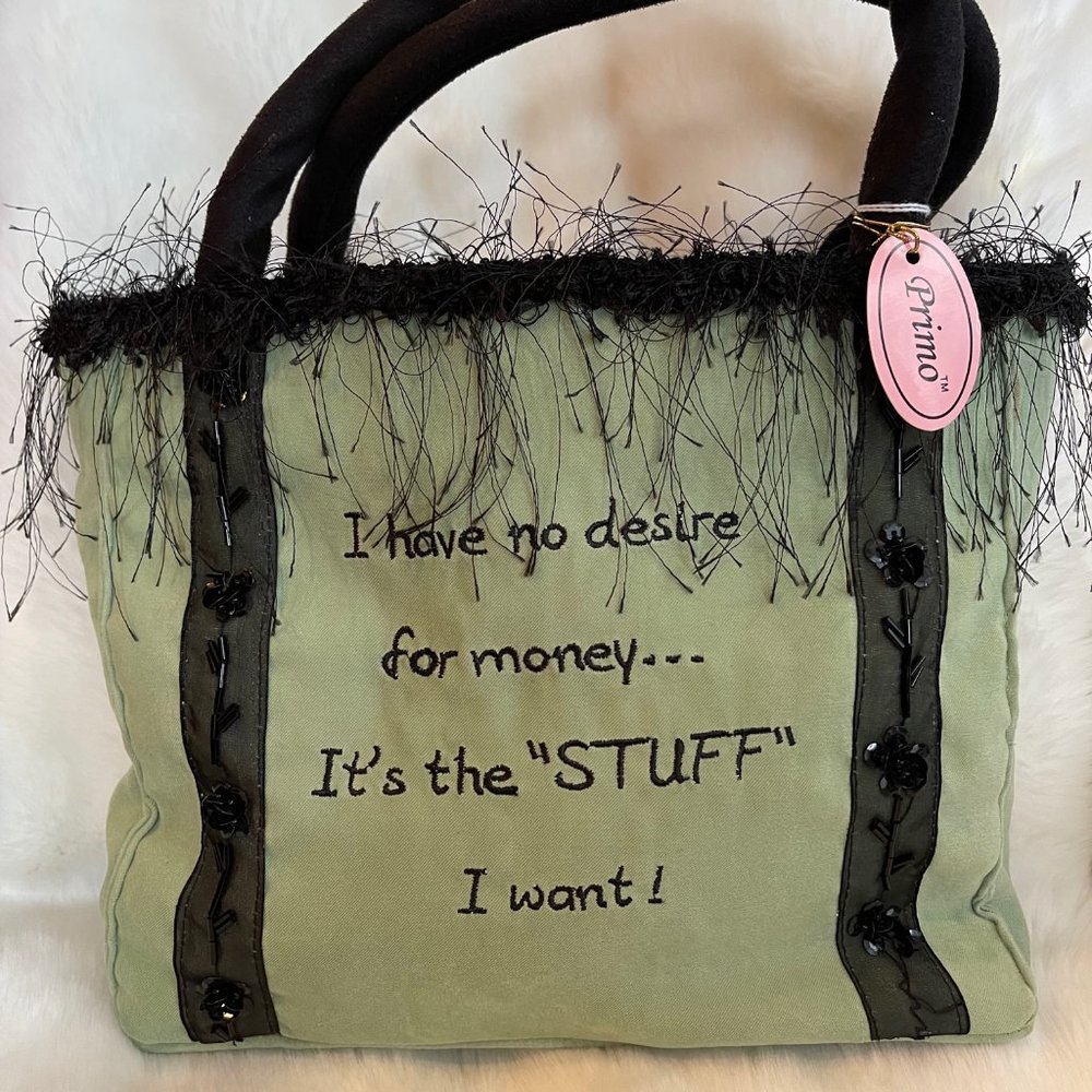 Whimsical Fringe and Beaded Handbag / Totebag